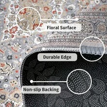 1pc Vintage Floral Print Carpet, Suitable For Daily And Holiday Decoration, Applicable To Living Room, Bedroom, Bathroom, Kitchen, Dining Room And Outdoor Scenes - Multicolor - View 8