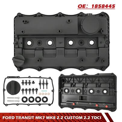Fords Transit 2.2 TDCi Engine Valve Cover OE 1858445, Complete Cylinder Head Cover Kit With Pre-Fitted Gasket, High-Strength PA66 Material, Leak-Proof Engine Cover For MK7/MK8/Custom 2.2 Diesels