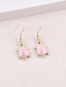 1 Pair Cherry Blossom & Turtle Flower Dangle Earrings, Party Jewelry Accessories For Women - Multicolor - View 7