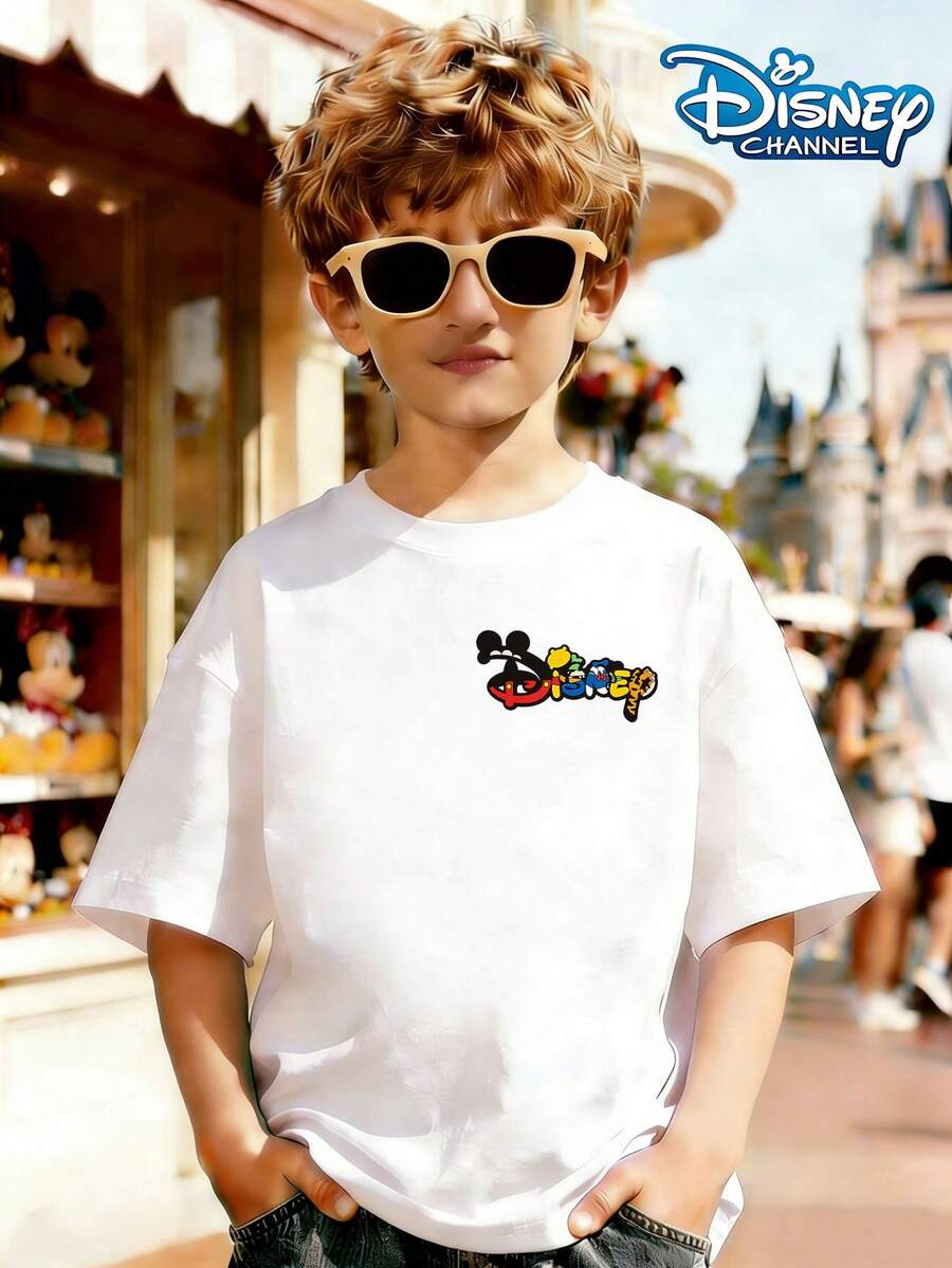 Four-Panel Comic Featuring Classic Disney Characters Mickey Mouse, Donald Duck, Goofy, With Contrasting Color And Retro Design Print Pattern Summer Tops,Short-Sleeved Casual And Cute Style Children's Clothing Design, Girl Clothes,Boy Kids Clothes ,Ropa Para Niños,Teen Girls Clothes, Summer Clothes,Boys Summer Outfits,Boys Clothes,Perfect For Cool Girls. Comfortable And Breathable Children's Short-Sleeved T-Shirt. Comfortable And Casual Wear All Year Children's Clothes,Comfortable & Lightweight, Iconic Print For Mix-And-Match Outfits,Suitable For Both Boys And Girls. - White - View 1