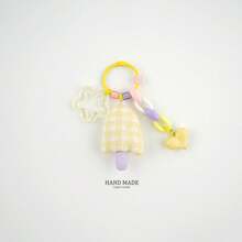 New DIY Cute Padded 3D Plaid Heart Keychain, Backpack Pendant, Gift For Couples & Besties - Multicolor - View 12