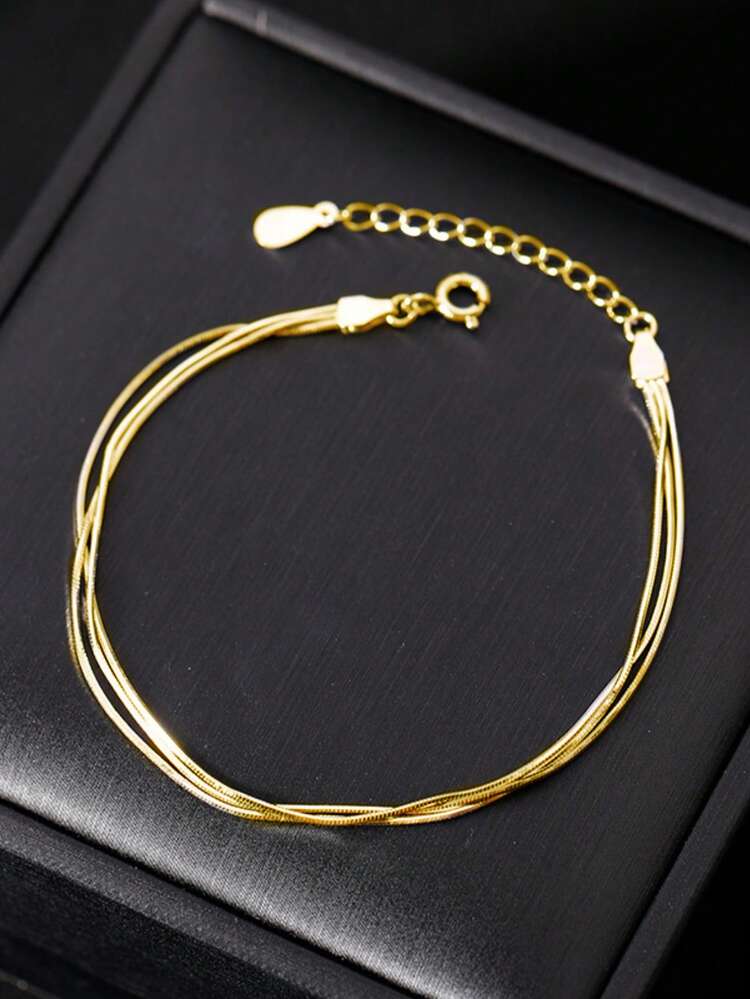 1 chiếc vòng tay bạc S925 hình xương rắn 3 lớp, thiết kế dây chuyền nhiều lớp tối giản gợi cảm, phù hợp cho phụ nữ đeo hàng ngày và trong các dịp lễ, trang sức độc đáo, món quà hoàn hảo cho các dịp lễ hội. - tầng ba - Xem 12