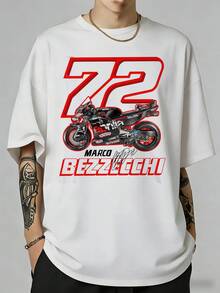Marco Bezzecchi Racing T-Shirt – Motorcycle Enthusiast T-Shirt Number 72 - 白色 - 查看 1
