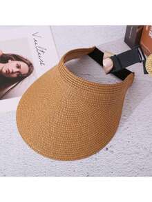 Mũ rơm có vành rộng điều chỉnh được, mũ chống nắng mùa hè mới, kiểu dáng unisex, chống tia UV, có thể gập lại, vành rộng, phong cách bohemian retro đường phố thanh lịch, chất liệu polyester, thích hợp cho mùa xuân/hè. - Nhiều màu - Xem 20