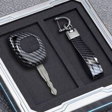 Ốp bảo vệ chìa khóa xe hơi bằng sợi carbon ABS cho Suzuki SX4 Window Vitara Amagatarai Swift Grand Liana, 2 nút bấm, dạng móc khóa. - Thẳng - Xem 6