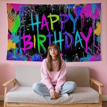 Banner 72*44 Inch Frozen Themed Castle Banner Backdrop Snow Princess Party Wall Banners Yard Sign Indoor Outdoor With Grommets 3.2 Yard String For Party Decoration Supplies - Sinh nhật neon - Xem 5