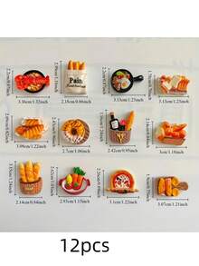 12 nam châm hình thức ăn dễ thương, giống thật, thích hợp trang trí văn phòng, tủ lạnh nhà bếp, bảng trắng, máy rửa chén, trang trí nhà cửa, quà tặng ngày Valentine, quà tặng cho bạn bè và gia đình (kích thước 2cm-3cm) - Nhiều màu - Xem 10