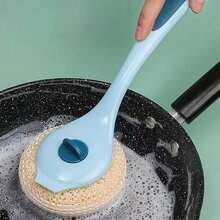 1pc Integrated Pot Brush, Non-Scratch Scrubber, Dishwashing Brush With Long Handle Cleaning Steel Wool, Household Kitchen Tool - hồng - Xem 5