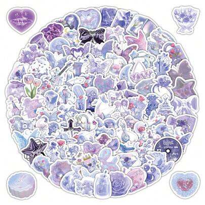 103 Blatt funkelnde, leuchtend lila Glitzersticker - INS-Stil Dekorationsmaterial für Scrapbooking & Basteln von Schreibwaren