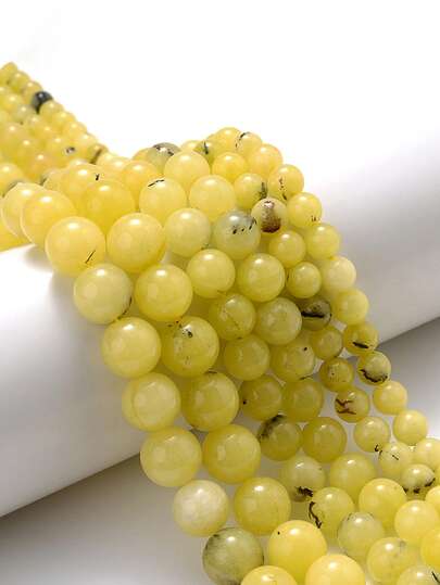 6/8/10mm Natural Yellow Opal Stone Round Loose Beads For Jewelry Making DIY Bracelet Necklace Accessories.