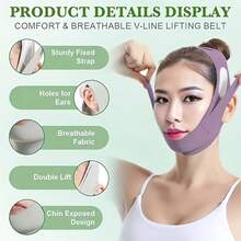 V-Shaped Facial Lifting, A Sleep Mask For The Whole Face To Prevent Sagging And Double Chin, A Facial Contour Lifting Mask With Straps For Both Men And Women - Multicolor - View 4