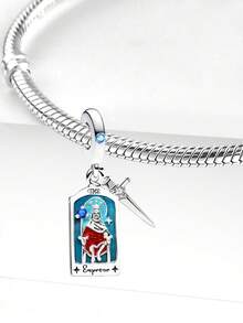 1pc 925 Sterling Silver Tarot Card Pendant, Suitable For Women's Bracelets, Bangles, DIY Jewelry Making And Daily Outfit Matching, An Ideal Accessory For Girls - Tarot Cards - View 4