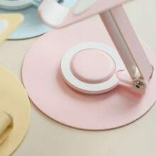 Pink Alloy Metal Light-Colored Heavy-Duty Foldable 360° Rotating Desktop Phone Stand, Construction Mother's Day Gift - Baby Pink - View 10