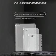 1pc,A6A5A7 Frosted Zipper Bags,Loose Leaf Notebook Refills Filler Organizer - Clear - View 3