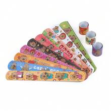 Set de 24 piezas Pulseras de golpeo con diseño de Capibara, bandas de golpeo con diseños de animales de dibujos animados para regalos de fiesta, baby shower, cumpleaños (entrega aleatoria), animales de la fiesta del bosque como león, tigre - Kapibala - Ver 4