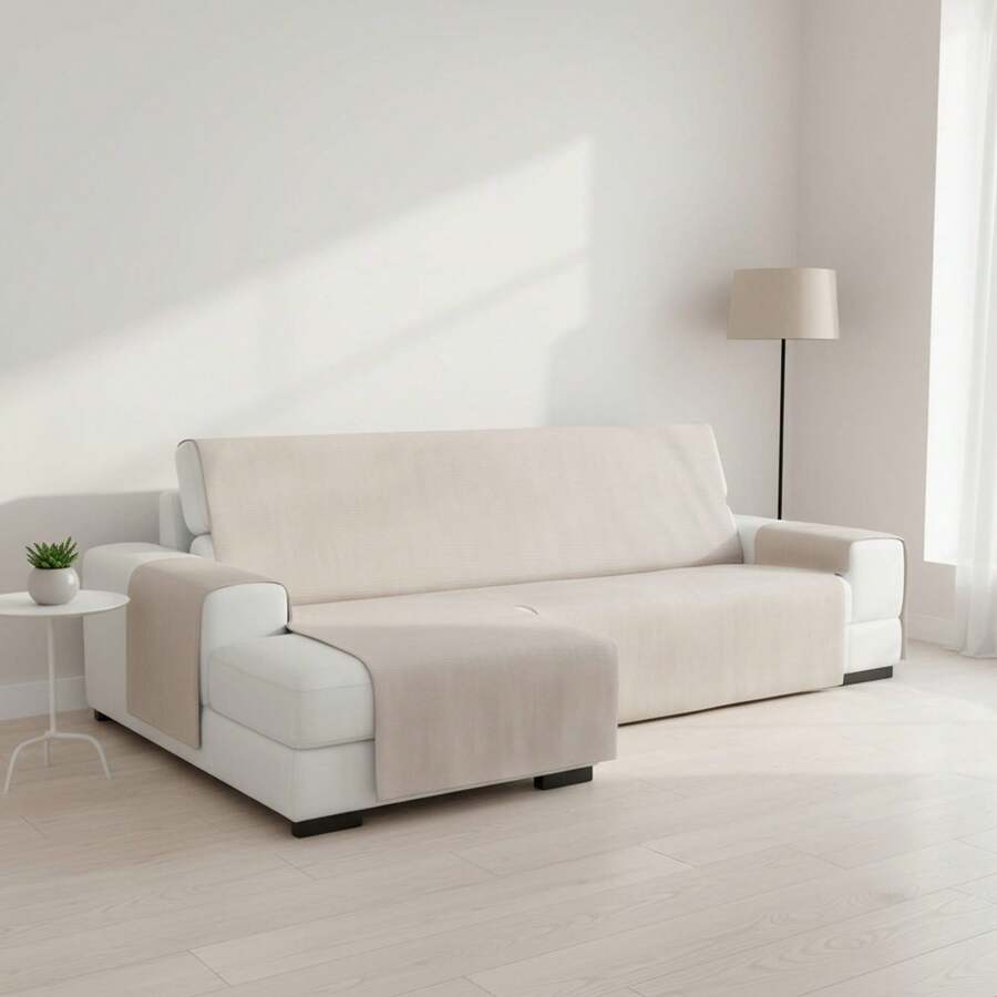 Kiva Elastic Sofa Cover For Standard Left-Handed Chaise Longue, Various Colors Available – Chaise Longue Sofa Cover With Adjustable Elastic Bands Compatible With Left Or Right Corner Sofas - Lino Lev - View 1