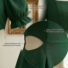 Women's Plus Size Short Dress, Open Style With Slit, Lightweight And Comfortable, Sizes 46 To 56 - Emerald Green - View 4