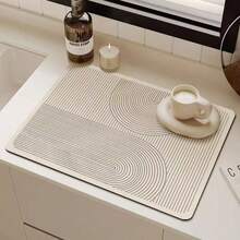 1pc Minimalist Dish Drying Mat, Slip Resistant Kitchen Draining Mat, Quick Dry Sink Mat, Suitable For Use With Dish Rack,Non-Slip Kitchen Mats For Sink Side, Natural And Hygienic Kitchen Essential For Home And Kitchen Room Decor, Part Of Your Cozy Fall& Winter Styles And Christmas Decorations - Multicolor 1 - View 8