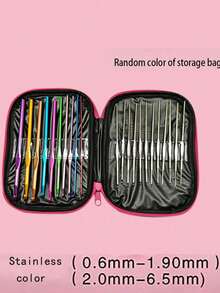 1 Set Crochet Hook Kit, Ergonomic Knitting Needles, Yarn Set, Multi-Size, DIY Handcraft Weaving Tools, For Crochet Enthusiasts & Beginners - Multicolor - View 5