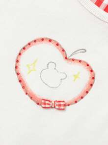 Balabala 2026年新款女婴夏季两件套，柔软棉质，格子蝴蝶结装饰，轻盈透气，可爱日常穿着 - 白紅色調 - 查看 3