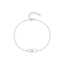 1件精美时尚925纯银镀18K金互扣双扣镶嵌手链，金/银双色，低过敏性，女士日常佩戴，母亲节、婚礼季、派对礼物 - 銀色 - 查看 10