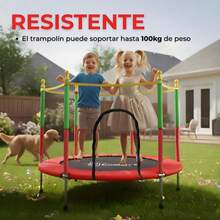 COOLSHT Trampolin Brincolin para Niños 1.4 Diámetro con Red De - Rojo - Ver 2