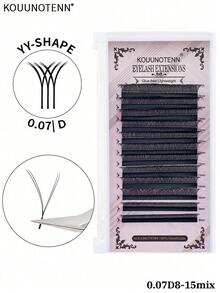 KOUUNOTENN Bộ nối mi YY Lashes 0.07D 8-15mm hỗn hợp 3D mềm mại hình hoa trà, mi giả nhiều lớp tự nhiên, cong chữ D, nâng cao, dùng trong salon chuyên nghiệp. - D - Xem 2