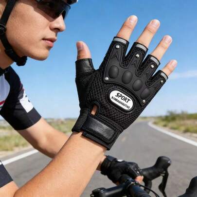 Half Finger Tactical Gloves, Breathable, Thickened Palm, Suitable For Cycling, Fitness, Riding, Motorcycle