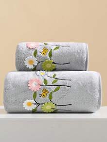 1/2/3 chiếc khăn bông san hô màu trơn mềm mại, thấm hút tốt, không rụng lông, nhẹ, thích hợp sử dụng tại nhà, cho các cặp đôi, khăn lau tóc/tay/mặt/tắm nhanh khô. - Màu Xám nhạt - Xem 1