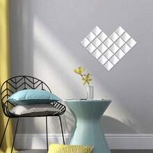 100 pièces/boîte Mini carrelage miroir, miroir carré acrylique de 2 pouces, carrelage miroir carré adhésif petit, carrelage miroir artisanal pour artisanat DIY, décoration murale de maison, table, cuisine, salle de bain - petit carré en acrylique - Voir 4