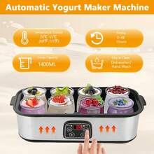 Yogurt Maker With 8 Reusable 6oz Glass Jars, Yogurt Machine, 0-48h Time Control And Adjustable Temperature 68-131°F For Home And Kitchen - 查看 7