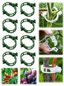 100个塑料植物固定夹，塑料网格夹，塑料温室植物支撑夹，番茄夹，塑料园艺夹，植物绑带，温室夹，帮助植物直立健康生长，幼苗固定藤蔓夹，春季植物种植捆绑夹，支撑葡萄藤、番茄藤和蔬菜直立生长，使植物更健康 - B - 查看 7