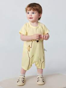 mini bala Bộ áo liền quần cho bé, mềm mại, thoáng khí, thấm hút mồ hôi, thích hợp mặc ngoài trời cho bé tập bò, mùa hè 2026. - sữa trứng - Xem 3