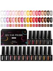 MEET ACROSS 18pcs Crystal Jelly Glass Gel Nail Polish Set, 7ml Summer Semi-Transparent Pink Gel Nail Polish Set, Semi-Permanent Mixed Nail Polish, Glass Candy Series, Jelly Amber Gel Nail Polish Set, Removable UV/LED Nail Gel, Gel Manicure Set With Box, Nail Art Supplies, DIY Home Salon Gift For Women - 彩色 - 查看 12