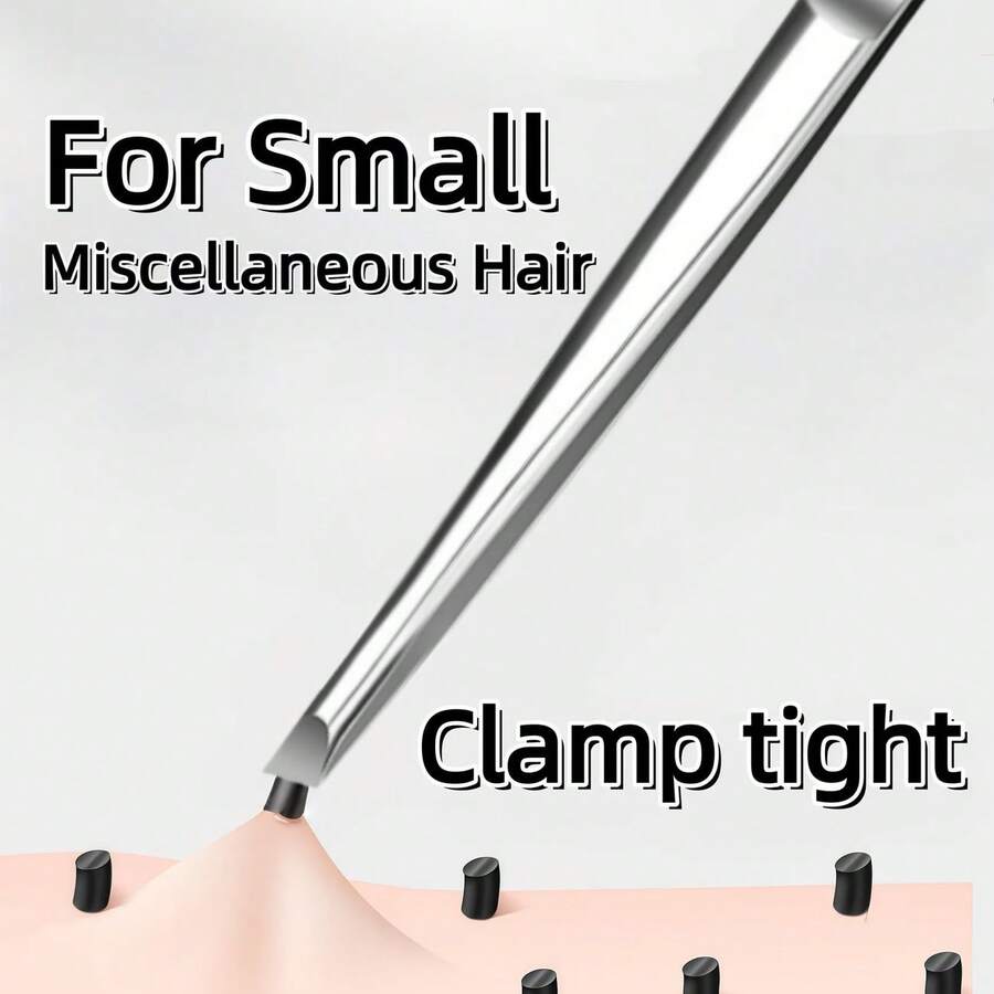 1pc High Precision Eyebrow Trimming Tweezers, Stainless Steel Eyebrow Tweezers, Suitable For Fine Hair And Whiskers, Ultra-Thin Flat Tip Trimming Tool, Suitable For Home And Salon Use. High Quality Stainless Steel Tweezers, Depilation Tweezers, Ingrown Hair Tweezers, Curved Tweezers, Facial Care Tools, Women's Razors. - One Size - View 1
