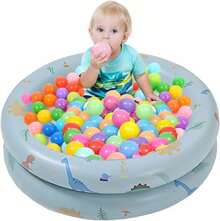 Buachois Piscina Inflable, Piscina Inflable Retro De Diseño Engrosado, Piscina De Agua De Estilo Lindo Que Ahorra Espacio para Interiores O Exteriores(Beige) - Azul - Ver 12