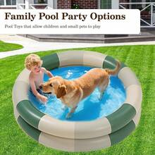 Buachois Piscina Inflable, Piscina Inflable Retro De Diseño Engrosado, Piscina De Agua De Estilo Lindo Que Ahorra Espacio para Interiores O Exteriores(Beige) - Verde - Ver 3