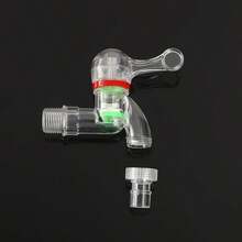 3pcs 6-Point Modern Transparent Plastic Faucets - Frost-Proof Single-Hole Tap, Easy Installation Suitable For Kitchen, Bathroom, Outdoor Garden And Washing Machine (9.98cm) - Multicolor - View 3