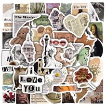 50 Piezas Pegatinas de estilo retro y arte europeo para teléfono, portátil, guitarra, monopatín, maleta, manualidades y scrapbooking - 50 piezas - Ver 1