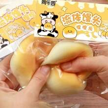 1pc Slow Rebound Squishy Bread Shaped Toy, Soft And Sticky Texture Provides Relaxing Experience. Gently Pressing Allows It To Slowly Rebound, Relieving Stress. Features Realistic Bread And Cake Designs. - Multicolor - View 2