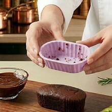 12 khuôn silicon hình bầu dục họa tiết hoa dùng làm bánh, khuôn muffin. - Xem 4