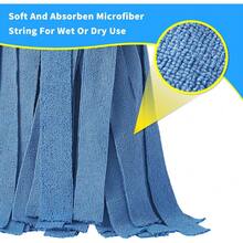 Commercial Microfiber Mop With 52 Inch Stainless Steel Handle And Washable Blue Mop Head For Indoor Outdoor Floors - 1 - Xem 6