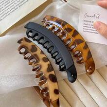 3pcs Multi-Color Matte Twist Banana Hair Clips, Large Hair Claws For Ponytail, Elegant Hair Accessories For Women,Hair Slide - Multicolor - View 3