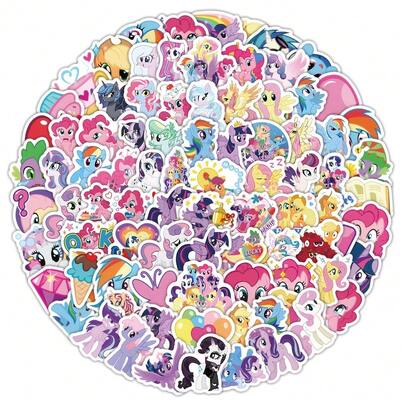 103pcs Stickers Featuring High-Quality Designs Of Pinkie Pie And Twilight Sparkle, Perfect For Decorating Water Bottles, Laptops, Phone Cases, Desktops