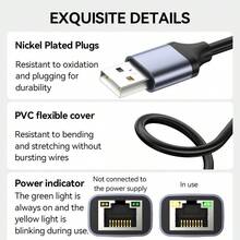VegGieg USB 轉千兆乙太網路轉接器 1000Mbps RJ45 區域網路卡 鋁合金 適用於筆記型電腦 PC 桌上型電腦電視盒 即插即用 - 查看 13