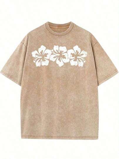 2026 Vacation Fits Women230gYunove Oversized Washed T-Shirt - Vintage Hibiscus Floral Print, Heather Gray Relaxed Fit Crewneck Tee, Breathable Unisex Summer Shirt For Men & Women, Plus Size Casual Beachwear, Machine Washable Gift, Beach T Shirt, Soft Texture ApparelSuitable For All Seasons, The Perfect Gift To Give HimLoose And Comfortablesummer Fits For Women Summer TopsLoose And Comfortable, Tops, Summer Tops, Summer Outfits For Womer, Summer , Summer Clothes, Shirts, Vacation Outfits Women, Tops For Women, Spring Outfits For Women, Blusas Bonitas De Mujer, , Top, Western Outfits For Womer, Cute Tops, White Tops, Going Out Tops Women, Shirts For Woman, Y2k, Crop Top, White Tor, Casual Streetwear, Summer Oversized Tee, Loose Fit T Shirt, Vintage Graphic Tee, Retro Street Style, Soft Cotton Top, Breathable Summer Tee, Drop Shoulder Tee,  Casual Top, Daily Wear T Shirt, Boyfriend Style Tee, Grunge Vintage Tee, Y2K Streetwear Top, Casual Loose Top, Oversized Graphic Tee, Summ
