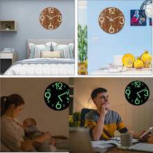 Reloj de Pared Luminoso de 12 Pulgadass, Reloj Pared Digital Silencioso, Números y Manecillas Funciones Luminosas, Adecuado para Sala Estar, Cocina (Grandes) - 1 - Ver 7