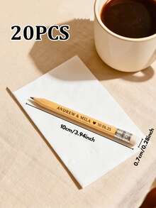1/5/10/20支装定制雕刻铅笔，个性化字母铅笔，婚礼回礼（批量），个性化雕刻乡村风婚礼木质铅笔，回礼袋创意，定制铅笔，定制婚礼礼物，定制可擦铅笔，带橡皮擦的素描铅笔，适合绘画和学习 - 彩色 - 查看 14