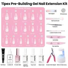 Beetles 192PCS Medium Stiletto Nail Tips Kit | 6 Colors Gel Polish | Tipex Lite Pre-Built Apex | All-In-One DIY Manicure Set With Nail Glue - 192 PCS Medium Stiletto - View 3