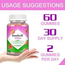 Bunkell Sleep Supplement - Contains Lemon Balm Leaf And Chamomile Flower - Supports Mood And Sleep Health - 60 Gummies - 1 Bottle - View 4